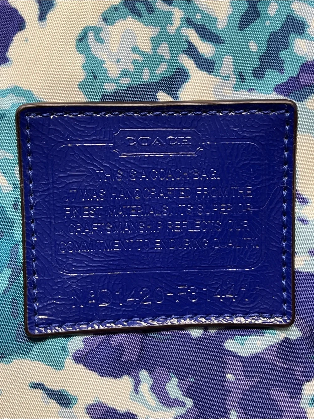 COACH NYLON WEEKENDER ZIPPER POUCH WATERCOLOR BLUE REPLACEMENT SNAP ON